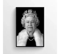 BBAUER Queen Elizabeth II Portrait Canvas Painting Queen Elizabeth II Posters And Prints black and white Wall Art for Home Decor Pictures 40x60cm No Frame