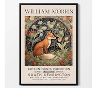 BBAUER William Morris Exhibition Poster Fox Animal Canvas Painting Wall Art Prints for Home Decor Picture 50x70cm No Frame