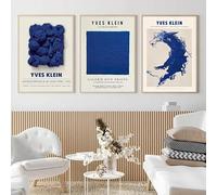 BBAUER Yves Klein Posters Yves Klein Blue Canvas Painting Modern Fashion Wall Art Yves Klein Prints For Home Blue Decor Pictures 50x70cmx3 No Frame