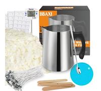 BBAXI Candle Making kit Supplies，Nature Soy Wax DIY Craft Tools with 32oz Candle Making Pouring Pot,16oz Soy Wax,Wooden Wick Holders, Candle Wicks,Stickers,Thermometer and Spoon for Beginners Adults