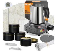 BBAXI Candle Making Kit with Electronic Hot Plate,Candle Wax Melter for Melting Wax,Including Melting Pot, Wax Melter hot Plate,1lb Soy Wax,Stain Spoon,Cotton Wicks,Center Devices,Wick Stickers