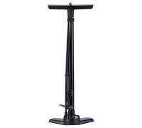 BBB Cycling AirSmart Bike Pump with Pressure Gauge | Strong and Accurate Floor Pump | Compatible with Presta, Schrader and Dunlop | 120 cm High Pressure Rubber Hose | Black | BFP-42