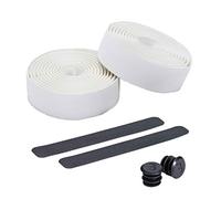 BBB Cycling Bike Handlebar Tape Road Bike, Diamond Pattern For Strong Grip, Shock Absorption, Includes Handlebar Plugs, FlexRibbon BHT-14, White