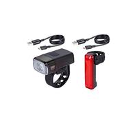Bbb Cycling Bike Light NanoStrike Signal USB Rechargeable Lightset Front and Rear Waterproof Headlight Taillight | MTB Urban Road 600 Lumen BLS-165, Black, |