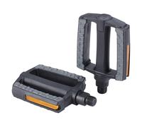 BBB Cycling Bike Pedals For City Bike Flat With Anti-Slip Rubber Bicycle Pedals 9/16" Pedals For Bike SteadyRider BDP-44, Black