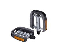 BBB Cycling City Bike Pedals Flat 9/16" with Reflectors Aluminium Durable Anti-Slip Lightweight for Urban and Electric Bike's ComfortLight BPD-43, Black