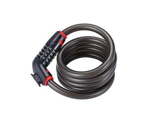 BBB Cycling, CodeLock Combination Cable Bike Lock with Code for Road and Mountain Bikes, Outdoor Heavy Duty Waterproof, Coil Cable, BBL-45, 180 cm, Black