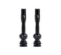 BBB Cycling CoreCap AL Tubeless Valve Set - Lightweight Aluminum - 40mm - 300% More Airflow - Universal Pump Compatibility - 2 Pack - Black - BTI-166