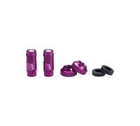 BBB Cycling CoreCap Universal Valve Upgrade Set - 300% More Airflow - High Volume Presta to Schrader Converter - Suitable for All Pumps - 2 Pack - Purple - BTI-165