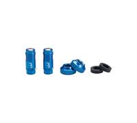 BBB Cycling CoreCap Universal Valve Upgrade Set - 300% More Airflow - High Volume Presta to Schrader Converter - Suitable for All Pumps - 2 Pack - Blue - BTI-165