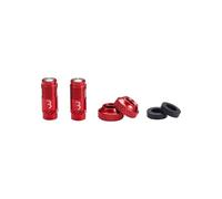 BBB Cycling CoreCap Universal Valve Upgrade Set - 300% More Airflow - High Volume Presta to Schrader Converter - Suitable for All Pumps - 2 Pack - Red - BTI-165