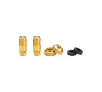 BBB Cycling CoreCap Universal Valve Upgrade Set - 300% More Airflow - High Volume Presta to Schrader Converter - Suitable for All Pumps - 2 Pack - Gold - BTI-165