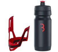 BBB Cycling DualCage And CompTank I Bike Bottle Cage And Bottle Set I Easy Acces Bike Bottle Holder I BPA-free Water Bottle I Universal Fit 550ml I BBC-39C, Red Black/Black Red