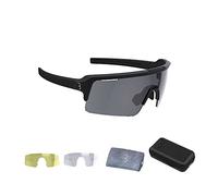 BBB Cycling Fuse Cycling Glasses for Men and Women | Comes With 3 Interchangeable Lenses: Smoke, Yellow and Clear | Road Cycling and MTB Glasses | Matt-black | BSG-65