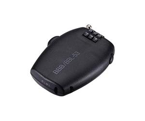 BBB Cycling, MiniCase Combination Cable Bike Lock with Code for Road, Mountain and Urban Bikes, Outdoor, Waterproof, Small, Compact, BBL-53, Black,1,6 mm x 670 mm