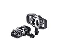 Bbb Cycling Mountain Bike SPD Pedals and Cleats 9/16" Durable Aluminium Cage Adjustable Tension for MTB E-MTB TrailMount BPD-71, Matt Black