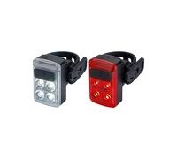 BBB Cycling Slide USB Rechargeable Bike Light Set I Bicycle LED Front Light & Rear Light I Flexible Strap Attachment I Visibility Lights For Bike I BLS-237