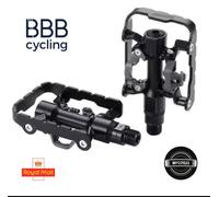 BBB DualChoice Flat / SPD Clipless Bike Pedals Cr-Mo Axle Sealed Bearings RRP£55