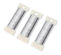 Bbborvox 3pcs 0.35mm 50m Silver Craft Wire, Florist Wire, Floristry Wires, Christmas Wreath Making, Jewelry Production, DIY Flower Wreath, Handicraft, Bouquet, Part Number: WDERFBV