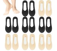 Bbborvox 8PCS Invisible Socks for Women No Show Low Cut Ultra Socks Non Slip Cotton Liner Boat Socks,Non Slip Invisible Ultra Low Cut Socks for Boat Shoes Sneakers(Black,Skin Color)