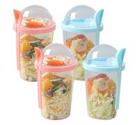 Bbbyroby Yogurt Container, Overnight Oats Jar Reusable Breakfast Yogurt Pots Overnight Oats Container with Lids Spoon for Milk Cereal Salad 4PCS