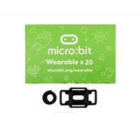 BBC Micro:bit Wearable 20-Pack - Official Flexible Micro:bit Holders & Adjustable Hook-and-Loop Straps | Classroom STEM Accessories for Micro:bit Projects | Wrist, Ankle & Object Mounting Kit