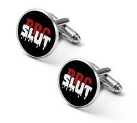 BBC Slut Mens Classic Cufflinks Custom Shirt Cuff Links Jewelry Accessories for Business Wedding 0.7" 0.8"