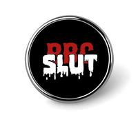 BBC Slut Round Brooch Pin Lapel Pins Tie Suit Dress Accessories Wedding Birthday Gifts for Men Women