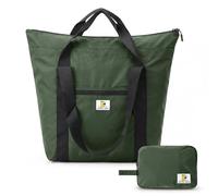 BBCREAT Foldable Travel Bag, 26L Duffle Bag for Travel, Expandable Second Carry-On Bag for Travel & Shopping, Water-Resistant Personal Item Bag, Dark Olive