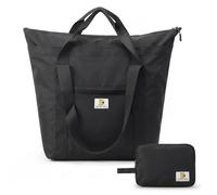BBCREAT Foldable Travel Bag, 26L Duffle Bag for Travel, Expandable Second Carry-On Bag for Travel & Shopping, Water-Resistant Personal Item Bag, Black