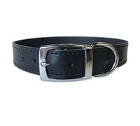 BBD 18-21-inch Plain Leather Collar, Black