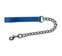 BBD Pet Products Ex Heavy Leather Chain Lead, One Size, 25 x 7/8-Inch, Royal