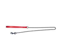 BBD Pet Products Fine Leather Chain Lead, 34 x 3/8-Inch, One Size, Red
