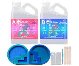 BBDINO Anti Cure Inhibition Silicone Mold Making Kit 21A- 1100g Platinum Liquid Silicone for Mold Making, Clear Translucent, 1:1 by Volume, Specialize for 3D Printing Project & Clay Sculpture Molding