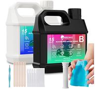 BBDINO Shore 15A Platinum Silicone Mould Making Starter Kit, 3-Hour Fast Cure, 30-Min Pot Life, 2kg (4.4 lbs), 1:1 Mix Ratio, Tools Included
