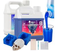 BBDINO Silicone Mould Making Kit 30A, Liquid Silicone for Mould Making 2000g Sapphire Blue, Platinum Grade Self-degassing 1A:1B Mixing, Ideal for Casting Resin/Jewelry Silicon Moulds