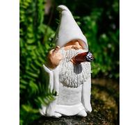 BBdis Funny Garden Gnome Statue,5.9in Naughty Mini Smoking Middle Finger Gnomes Statue for Fairy Garden,Indoor or Outdoor Lawn Garden Christmas Decorations Housewarming Garden Gifts