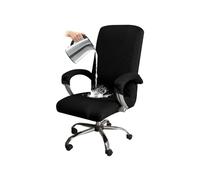BBDIYCD Chair Covers with Armchair Covers, Computer Office Chair Cover, Stretch Chair Slipcover, Waterproof Chair Seat Covers, Washable Removable Chair Protector,Black,XL