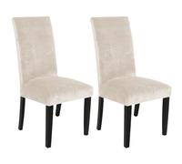 BBDIYCD Dining Chair Covers, Stretch Velvet Chair Covers for Dining Chairs, Removable Dining Chair Covers, Chair Slip Covers for Dining Room,Hotel,Kitchen,Ceremony,Beige,2PCS