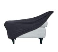 BBDIYCD Rectangle Footstool Cover, Stretch Ottoman Cover Washable, Removable Large Stretch Pouffe Cover Non Slip Foot Stool Jacquard Slipcovers With Elastic Bottom,Dark Gray,L