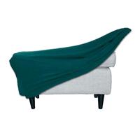 BBDIYCD Rectangle Footstool Cover, Stretch Ottoman Cover Washable, Removable Large Stretch Pouffe Cover Non Slip Foot Stool Jacquard Slipcovers With Elastic Bottom,Dark Green,L