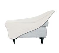 BBDIYCD Rectangle Footstool Cover, Stretch Ottoman Cover Washable, Removable Large Stretch Pouffe Cover Non Slip Foot Stool Jacquard Slipcovers With Elastic Bottom,White,L