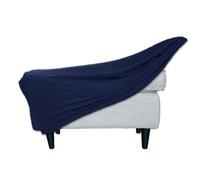 BBDIYCD Rectangle Footstool Cover, Stretch Ottoman Cover Washable, Removable Large Stretch Pouffe Cover Non Slip Foot Stool Jacquard Slipcovers With Elastic Bottom,Navy Blue,L