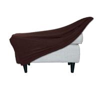 BBDIYCD Rectangle Footstool Cover, Stretch Ottoman Cover Washable, Removable Large Stretch Pouffe Cover Non Slip Foot Stool Jacquard Slipcovers With Elastic Bottom,Dark Brown,XL