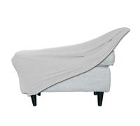 BBDIYCD Rectangle Footstool Cover, Stretch Ottoman Cover Washable, Removable Large Stretch Pouffe Cover Non Slip Foot Stool Jacquard Slipcovers With Elastic Bottom,Light Gray,L