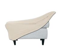 BBDIYCD Rectangle Footstool Cover, Stretch Ottoman Cover Washable, Removable Large Stretch Pouffe Cover Non Slip Foot Stool Jacquard Slipcovers With Elastic Bottom,Beige,L