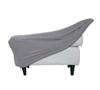 BBDIYCD Rectangle Footstool Cover, Stretch Ottoman Cover Washable, Removable Large Stretch Pouffe Cover Non Slip Foot Stool Jacquard Slipcovers With Elastic Bottom,Grey,XL