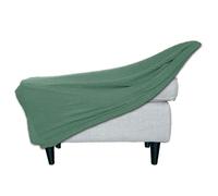 BBDIYCD Rectangle Footstool Cover, Stretch Ottoman Cover Washable, Removable Large Stretch Pouffe Cover Non Slip Foot Stool Jacquard Slipcovers With Elastic Bottom,Green,L