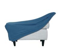 BBDIYCD Rectangle Footstool Cover, Stretch Ottoman Cover Washable, Removable Large Stretch Pouffe Cover Non Slip Foot Stool Jacquard Slipcovers With Elastic Bottom,Blue,L