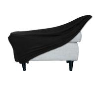 BBDIYCD Rectangle Footstool Cover, Stretch Ottoman Cover Washable, Removable Large Stretch Pouffe Cover Non Slip Foot Stool Jacquard Slipcovers With Elastic Bottom,Black,L